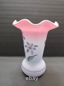 Fenton Glass 2001 Honor Collection 9.5 Blue Burmese Vase