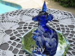 Fenton Glass 2009 Cobalt Canaan Valley Deer/fawn Figurine- D. Fredrick