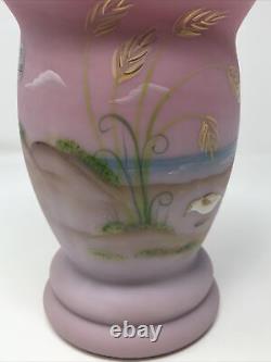 Fenton Glass Blue Burmese Beach Haven Vase Connoisseur Collection Limited Number