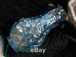 Fenton Glass Blue Iridescent Poppy Vase