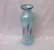 Fenton Glass Dave Fetty 13 3/4 Hanging Heart Turquoise Irridescent Vase