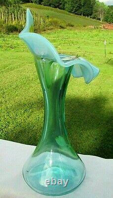 Fenton Glass Hand Painted Daffodil Jack in the Pulpit-Tulip Vase 11H #66/100