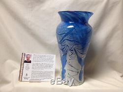 Fenton Glass Indigo Blue Wings Vase #8184 Z8 By Frank Workman Price Reduced