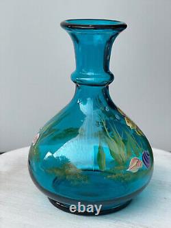 Fenton Indigo Blue Fish Sea Vase