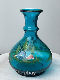 Fenton Indigo Blue Fish Sea Vase