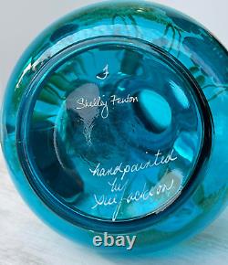 Fenton Indigo Blue Fish Sea Vase