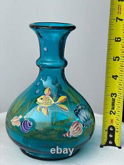 Fenton Indigo Blue Fish Sea Vase