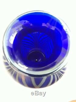 Fenton Iridescent Cobalt Art Glass Vase Dave Fetty Design 9 SALE