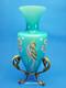 Fenton Landmark Collection Blue Glass Vase Amphora LE 7291/8800 Signed M. Kibbe