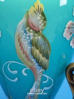Fenton Landmark Collection Blue Glass Vase Amphora LE 7291/8800 Signed M. Kibbe