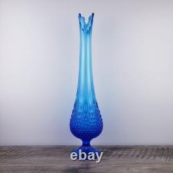 Fenton MCM Colonial Blue Hobnail Swung Glass Stretch Pedestal Vase 20 Tall Fenton MCM Colonial Blue Hobnail Swung Glass Stretch Pedestal Vase 20 Tall
