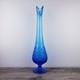 Fenton MCM Colonial Blue Hobnail Swung Glass Stretch Pedestal Vase 20 Tall
