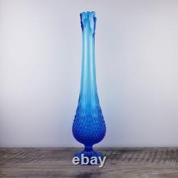 Fenton MCM Colonial Blue Hobnail Swung Glass Stretch Pedestal Vase 20 Tall Fenton MCM Colonial Blue Hobnail Swung Glass Stretch Pedestal Vase 20 Tall