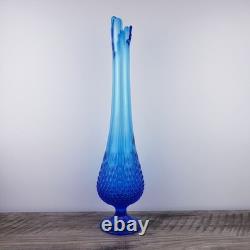 Fenton MCM Colonial Blue Hobnail Swung Glass Stretch Pedestal Vase 20 Tall Fenton MCM Colonial Blue Hobnail Swung Glass Stretch Pedestal Vase 20 Tall