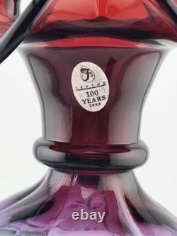 Fenton Mulberry Hex Vase Art Glass Signed George Fenton Rare 1997 Blue to Purple