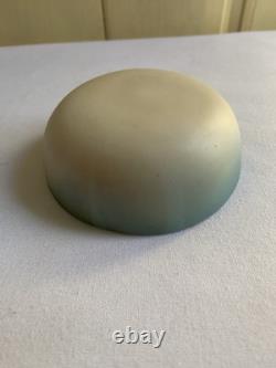 Fenton Satin Glass Ginger Jar Matte Blue Translucent Majestic Mountain Signed