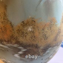 Fenton Satin Glass Ginger Jar Matte Blue Translucent Majestic Mountain Signed