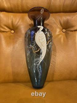 Fenton Studio Art Glass Vase painted Michelle Kibbe Martha Reynolds LE 1150/1250