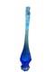 Fenton Valencia Pattern Blue Stretched MCM Glass Vase, 16 Tall