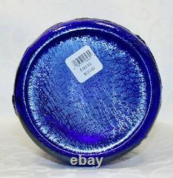 Fenton, Vase, Cobalt Blue Carnival Glass