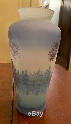 Fenton Vase Hand Painted Misty Morning 1986 Signed Limited Edition 341/1000