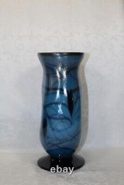 Fenton, Vase, Indigo Glass, Dave Fetty, Limited Edition, Hanging Hearts