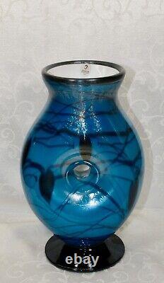 Fenton, Vase, Indigo Glass, Dave Fetty, Limited Edition, Hanging Hearts