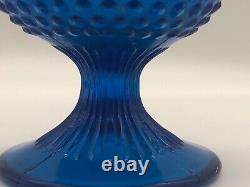 Fenton vase vintage MCM colonial blue swung glass 20 inch