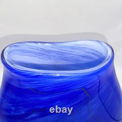 Fields And Fields 2004 Signed Blown Art Glass Vase Blue Monet Landscape Series