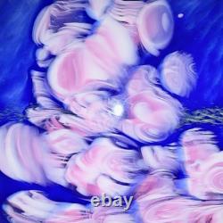 Fields And Fields 2004 Signed Blown Art Glass Vase Blue Monet Landscape Series