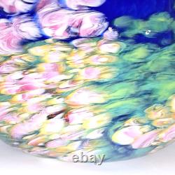 Fields And Fields 2004 Signed Blown Art Glass Vase Blue Monet Landscape Series