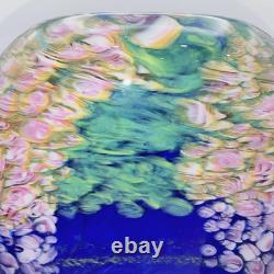 Fields And Fields 2004 Signed Blown Art Glass Vase Blue Monet Landscape Series
