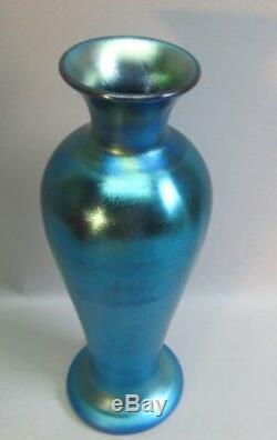 Fine 13 STEUBEN BLUE AURENE Art Glass Vase Shape 275 c. 1930s antique deco
