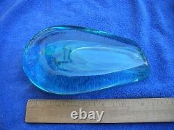 Fine GILBERT C. JOHNSON Studio Art Glass VASE-Aqua Blue-Dated 1983