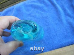 Fine GILBERT C. JOHNSON Studio Art Glass VASE-Aqua Blue-Dated 1983