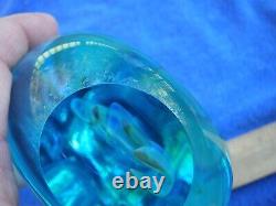 Fine GILBERT C. JOHNSON Studio Art Glass VASE-Aqua Blue-Dated 1983