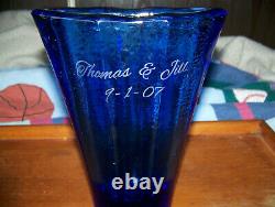 Fire And Light Glass Co. Aurora Vase Cobalt Blue SIGNED Recycled Glass