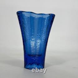 Fire & Light Aurora Vase Recycled Glass Cobalt Blue Artsy Collectible