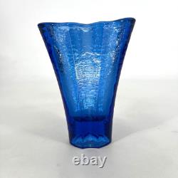 Fire & Light Aurora Vase Recycled Glass Cobalt Blue Artsy Collectible