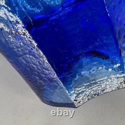 Fire & Light Aurora Vase Recycled Glass Cobalt Blue Artsy Collectible