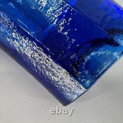 Fire & Light Aurora Vase Recycled Glass Cobalt Blue Artsy Collectible