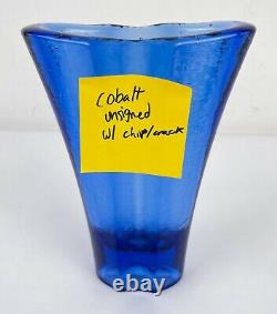 Fire & Light Recycled Glass Aurora Vase Cobalt