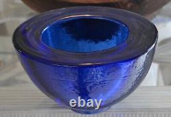 Fire & Light Recycled Glass Wide Lip Cobalt Vase