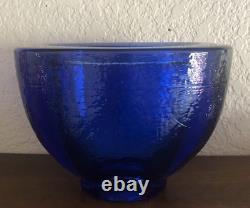 Fire and Light Cobalt Blue Glass Bowl Vase