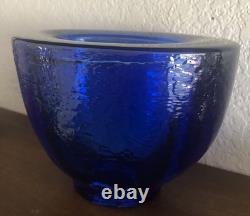 Fire and Light Cobalt Blue Glass Bowl Vase