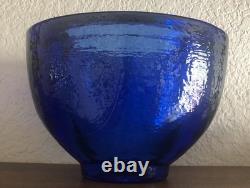Fire and Light Cobalt Blue Glass Bowl Vase