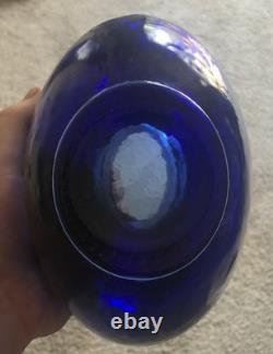 Fire and Light Cobalt Blue Glass Bowl Vase