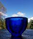 Fire and Light Signed Cobalt Wide Lipped Vase