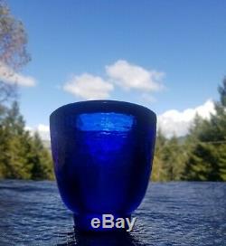 Fire and Light Signed Cobalt Wide Lipped Vase