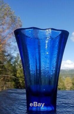 Fire and Light recycled glass Cobalt Aurora 1st quality signed